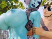 Blue Girl Gets Anal Fucked By Big Dick Army Dude In Woods